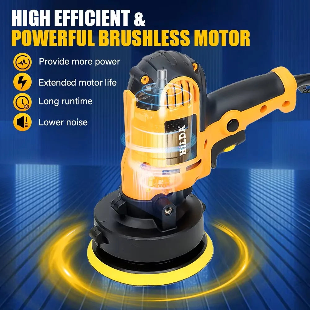 HILDA Electric Car Polisher Car Beauty Waxing Machine Adjustable Speed Sanding Waxing Tools Automotive Polishing Scratch Repair