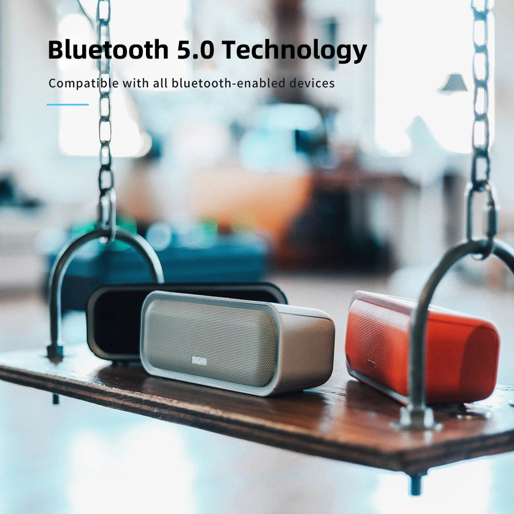 DOSS Wireless Speaker Bluetooth 5.0 Powerful 20W Stereo Enhanced Bass Sound Box Waterproof Multiple Color Light Portable Speaker