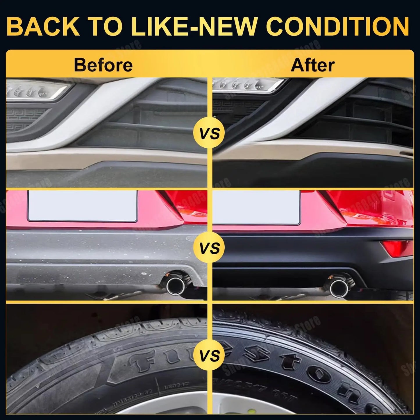 Car Plastic Restorer tire Leather and Plastic Repair Polishing Wax Auto Interior & Panel Renewal Polish repair Wax Coating Agent