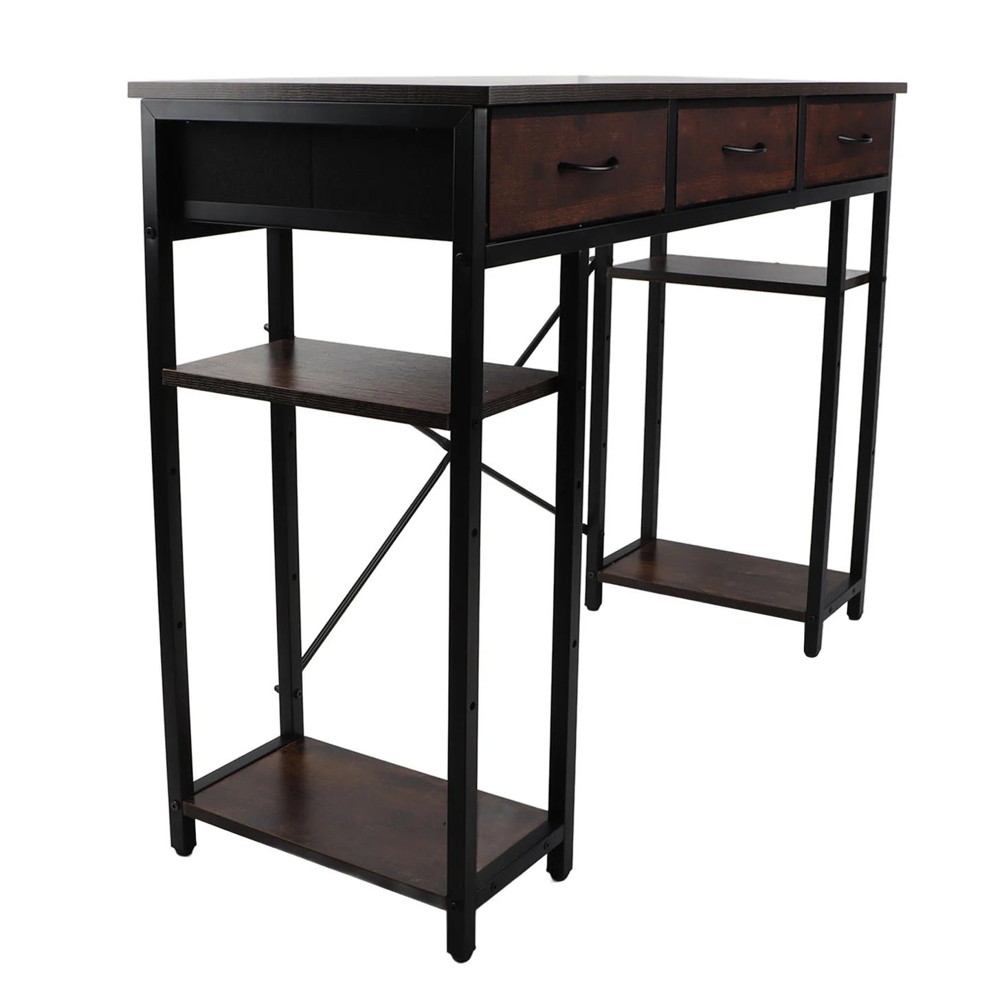 Computer Desk Retro Style Convenient Drawer Versatile Sturdy Structure Office Computer Desk Gaming Study Writing Table for Home