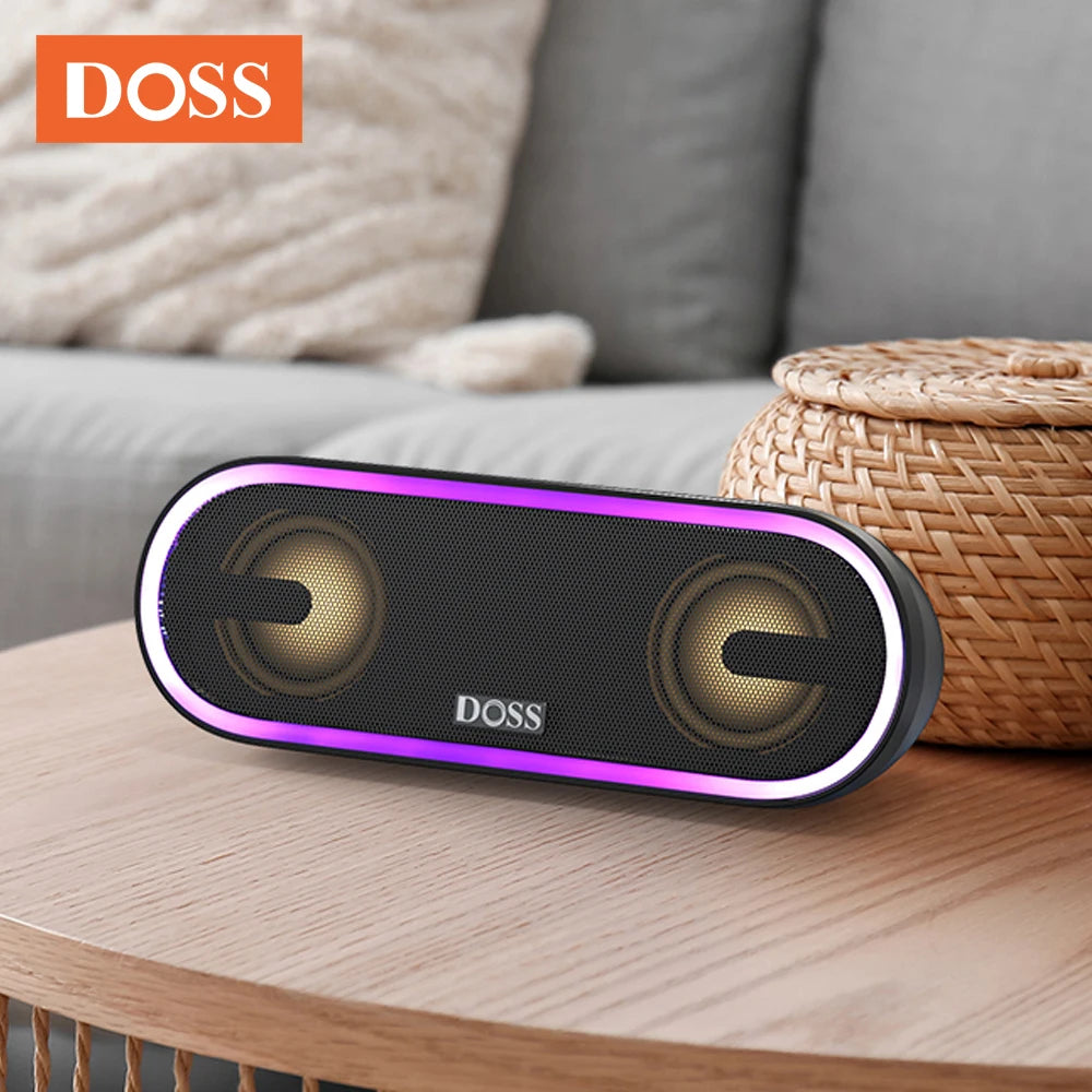 DOSS 40W Bluetooth Speaker Powerful Stereo Sound Bass 20H Playtime Sound Box IPX6 Waterproof Outdoor Portable Wireless Speakers