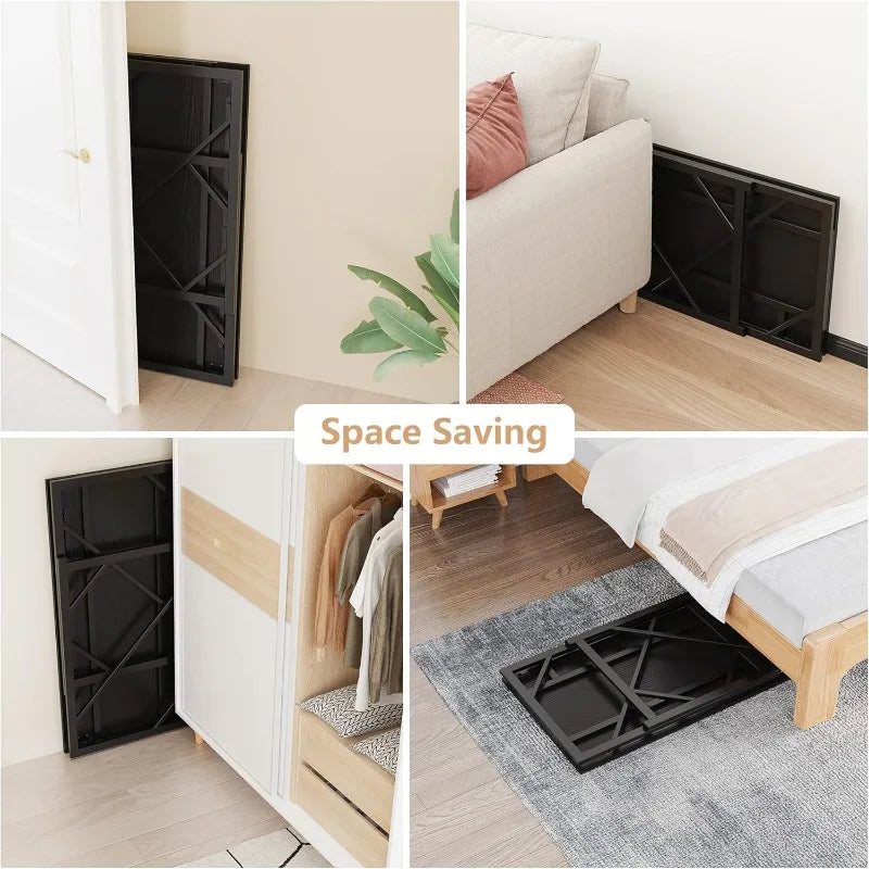 Folding Desk Writing Computer Desk for Home Office, No-Assembly Study Office Desk Foldable Table