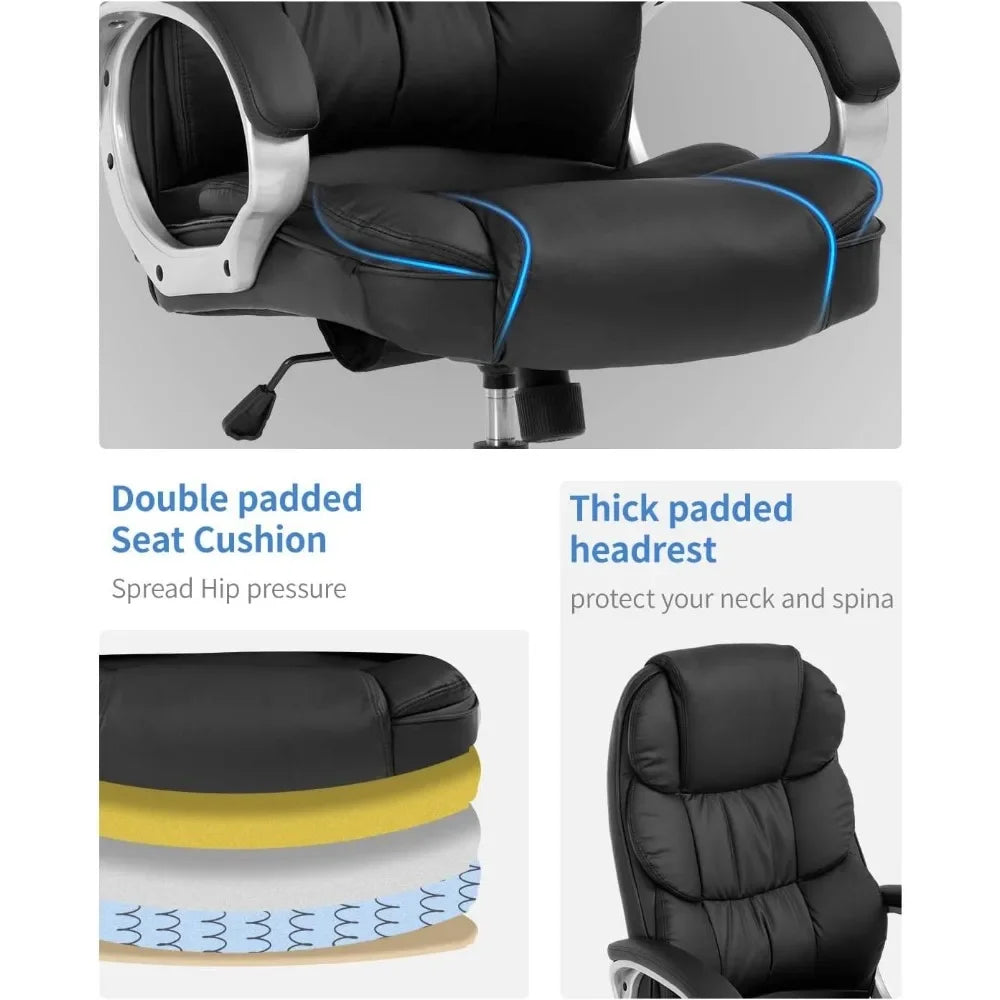 Office Chair ,High back ergonomic office chair, PU leather swivel work chair with armrests and lumbar support, Office Chair .