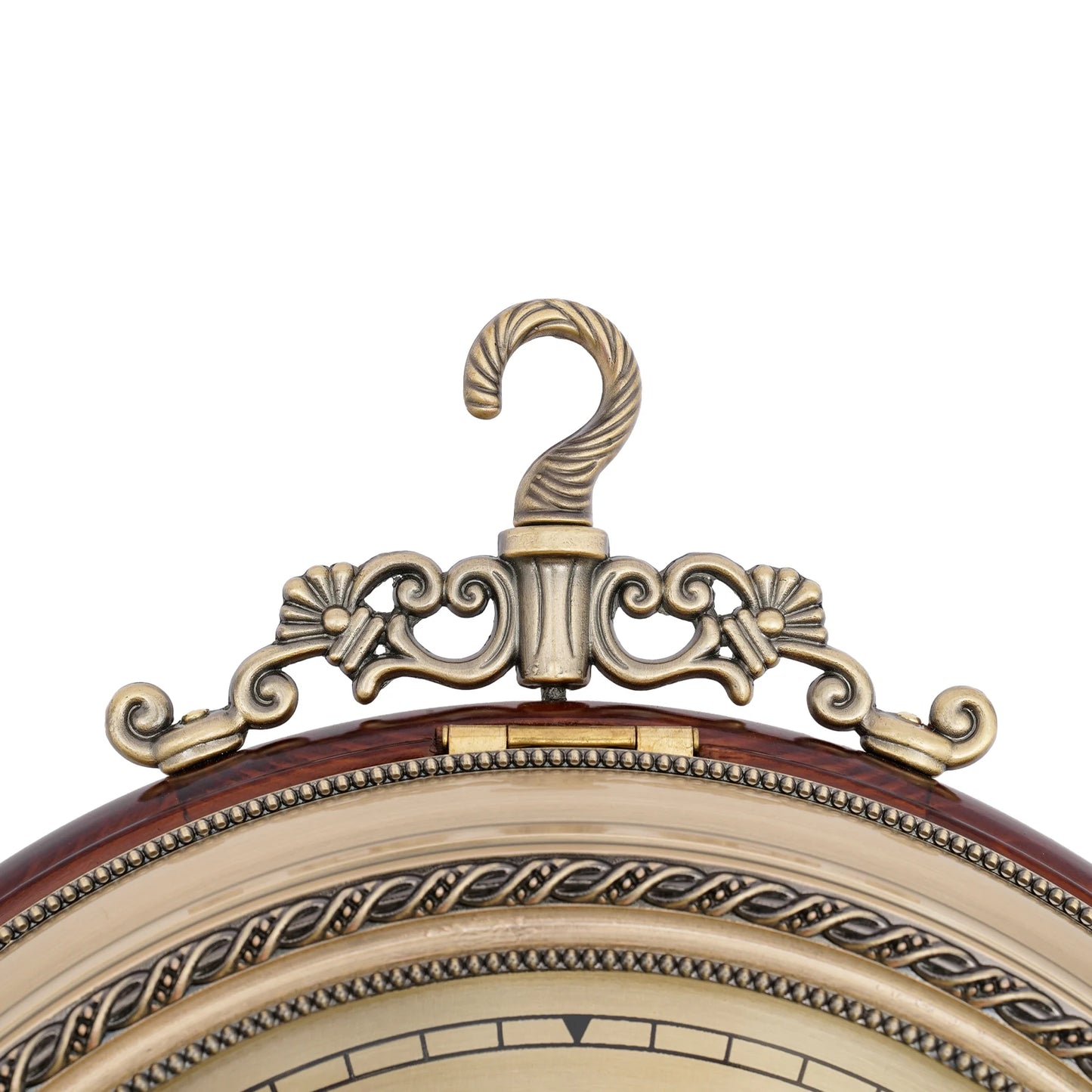 Double-Sided Vintage Wall Clock, 12" Silent Sweep Movement with 360° Rotating Design for Living Room & Office (Brown/Gold)