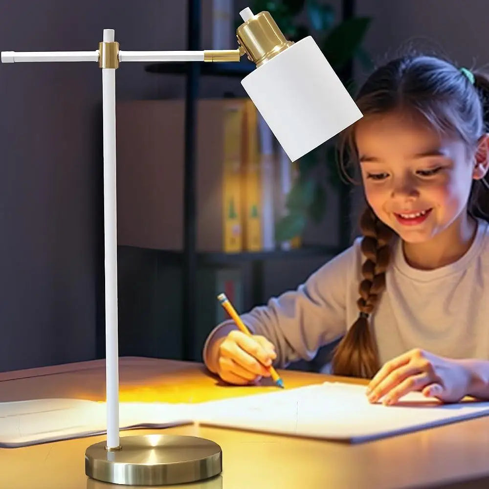 Premium Metal Modern Desk Lamp Adjustable Table Lamp Home Office Bedroom Living Room 270° Swivel Head User-Friendly Design