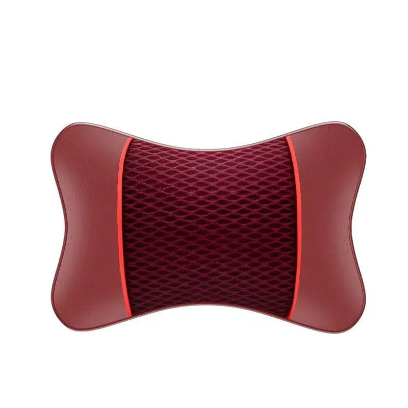 Car Universal Seat Headrest Double Side Pu Leather Neck Memory Pillow Head Support Protector Cushion Auto Travel Accessories