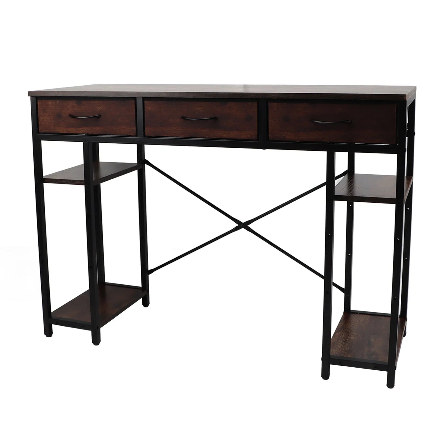 Computer Desk Retro Style Convenient Drawer Versatile Sturdy Structure Office Computer Desk Gaming Study Writing Table for Home
