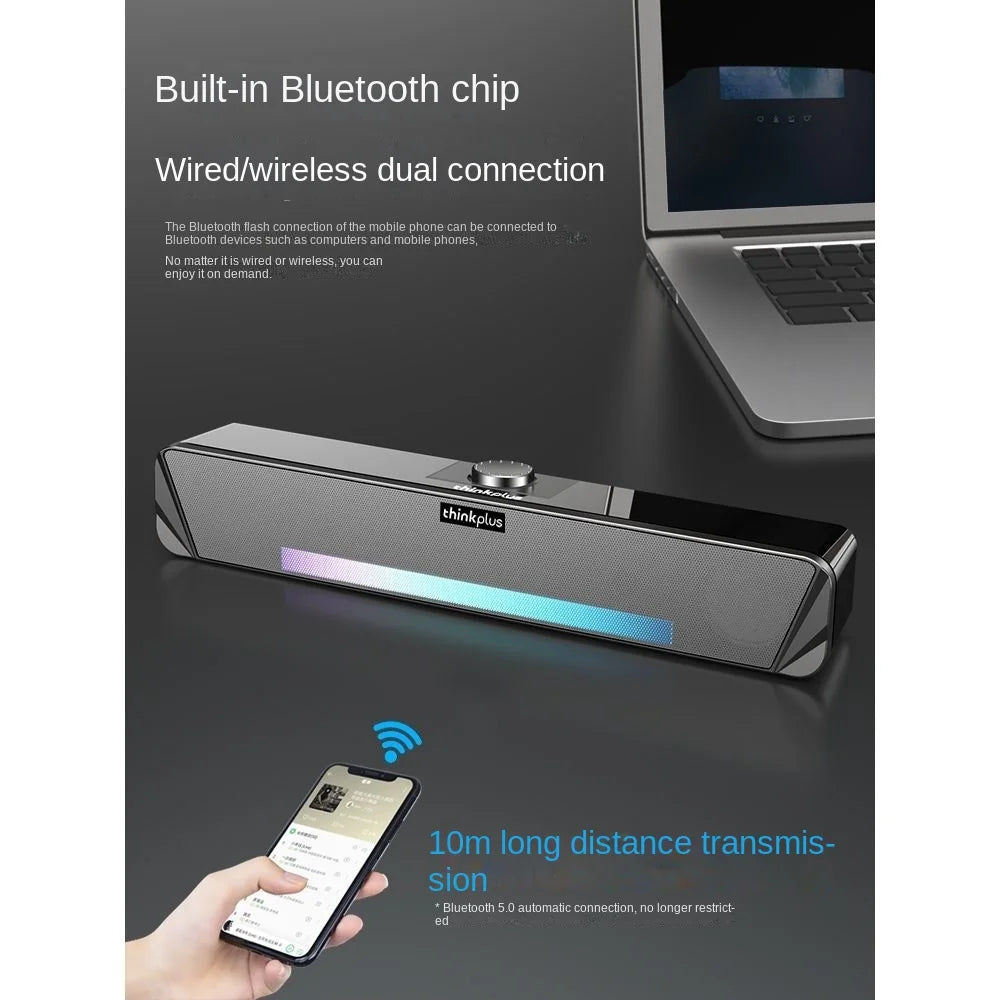 LenovoTS33 computer audio cool wired Bluetooth desktop computer notebook mobile phone universal USB desktop high-quality speaker