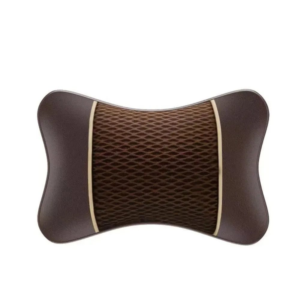Car Universal Seat Headrest Double Side Pu Leather Neck Memory Pillow Head Support Protector Cushion Auto Travel Accessories