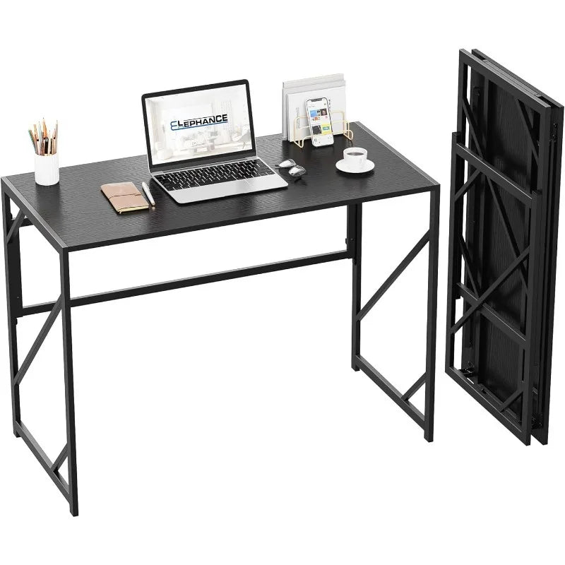 Folding Desk Writing Computer Desk for Home Office, No-Assembly Study Office Desk Foldable Table