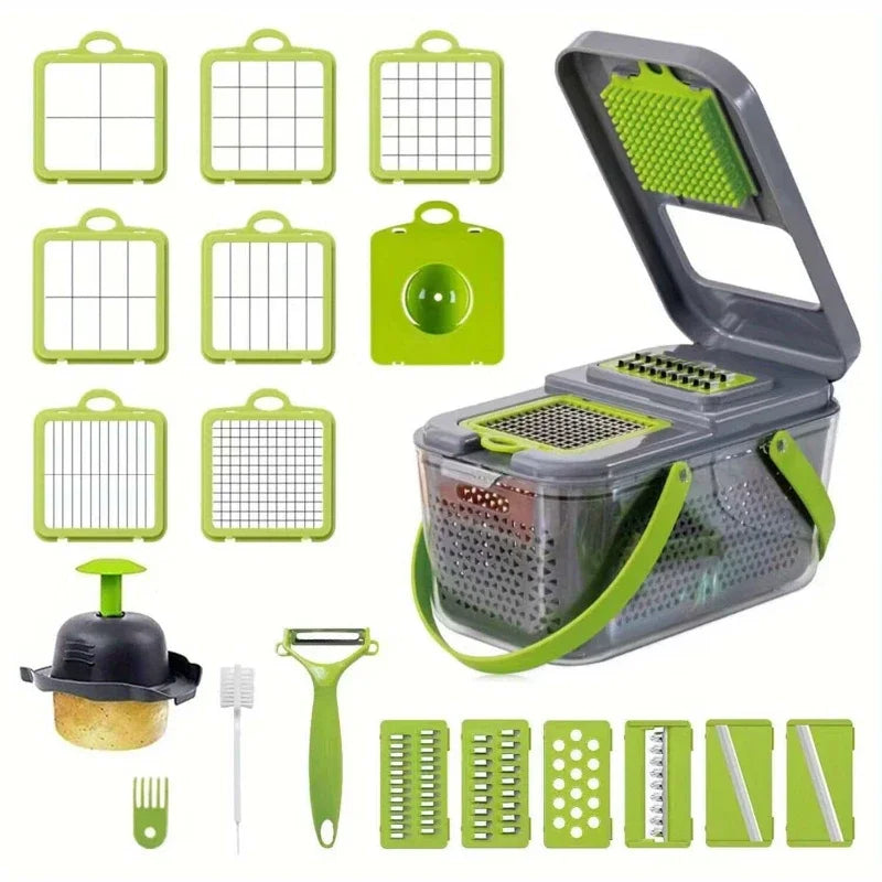 22 piece sets Multifunctional Manual Chopper Household Kitchen Accessories Cutter Slicer Onion Dicer Vegetable Potato Cutter