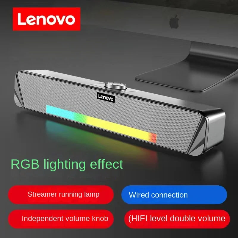 LenovoTS33 computer audio cool wired Bluetooth desktop computer notebook mobile phone universal USB desktop high-quality speaker