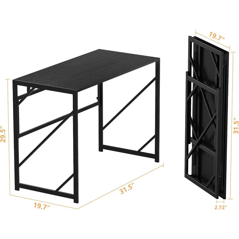 Folding Desk Writing Computer Desk for Home Office, No-Assembly Study Office Desk Foldable Table