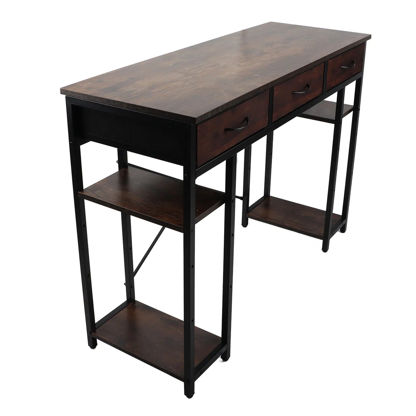 Computer Desk Retro Style Convenient Drawer Versatile Sturdy Structure Office Computer Desk Gaming Study Writing Table for Home