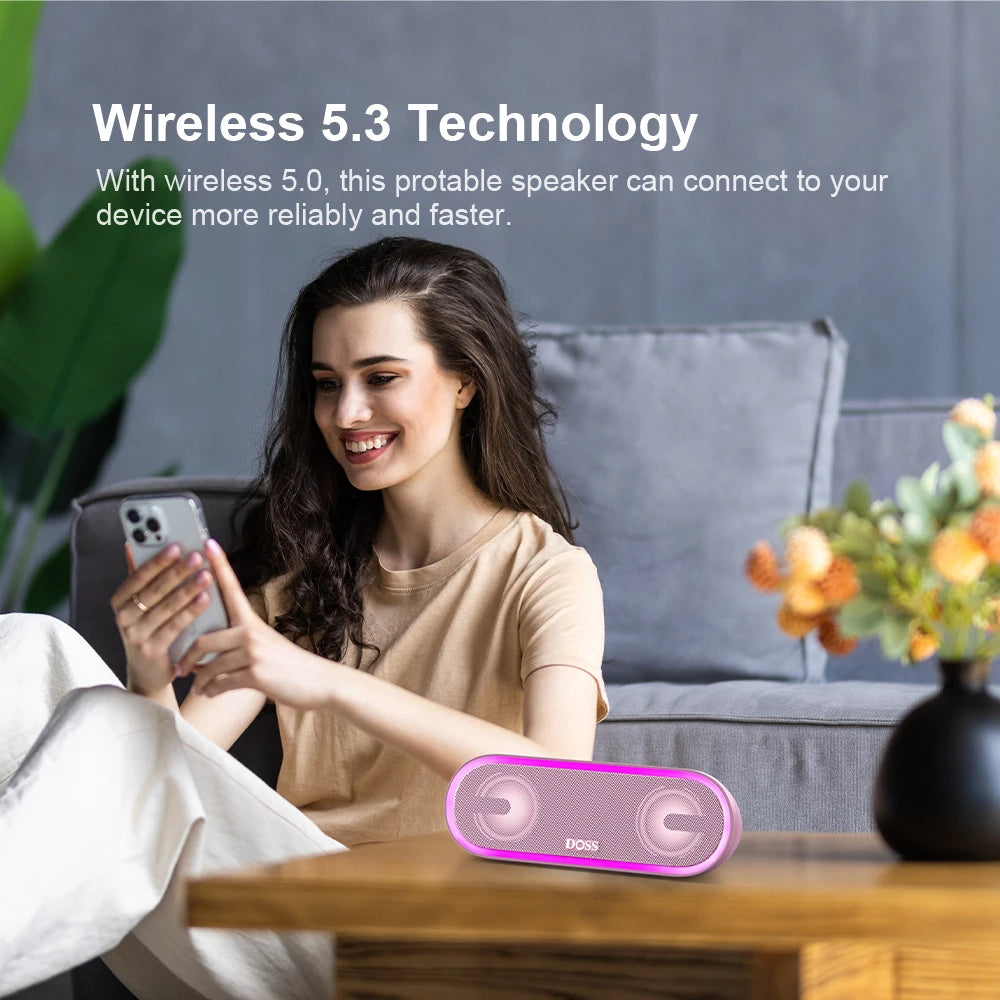 DOSS 40W Bluetooth Speaker Powerful Stereo Sound Bass 20H Playtime Sound Box IPX6 Waterproof Outdoor Portable Wireless Speakers