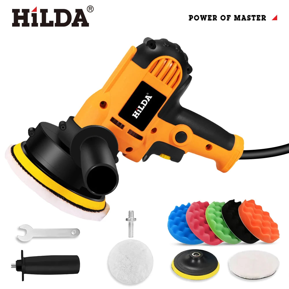 HILDA Electric Car Polisher Car Beauty Waxing Machine Adjustable Speed Sanding Waxing Tools Automotive Polishing Scratch Repair