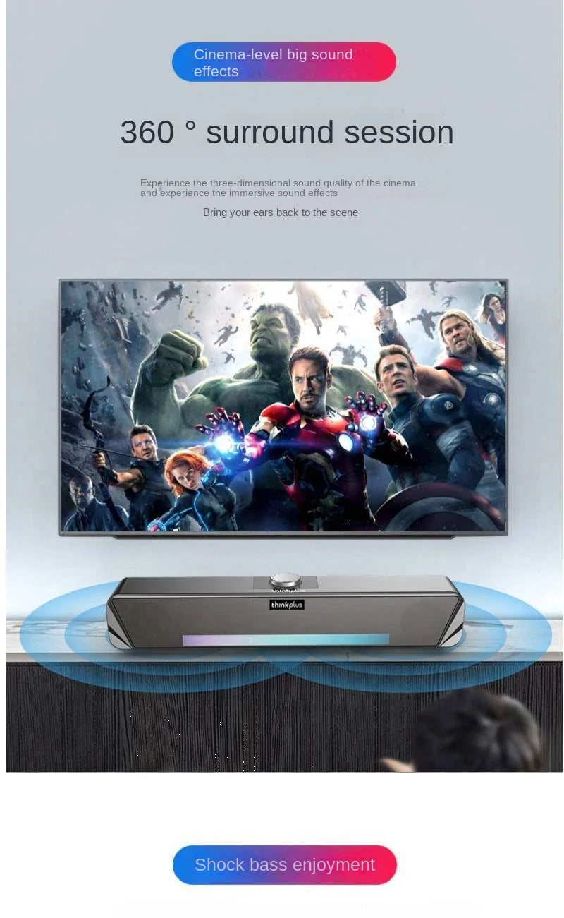 LenovoTS33 computer audio cool wired Bluetooth desktop computer notebook mobile phone universal USB desktop high-quality speaker