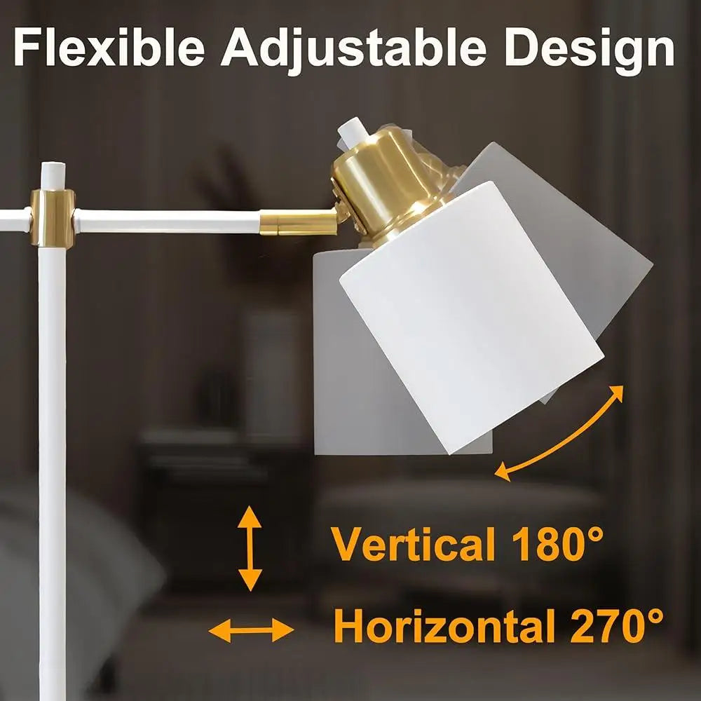 Premium Metal Modern Desk Lamp Adjustable Table Lamp Home Office Bedroom Living Room 270° Swivel Head User-Friendly Design