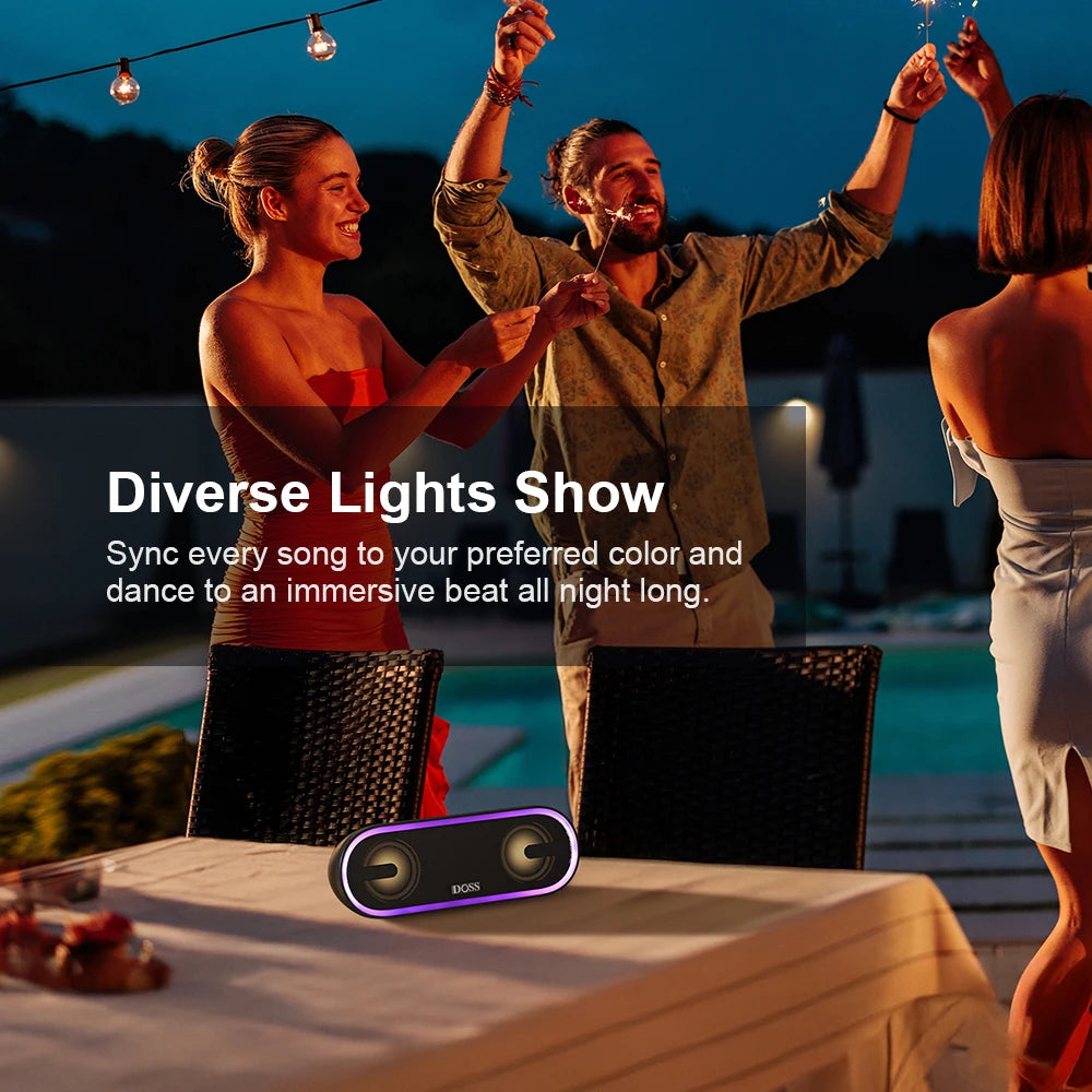 DOSS 40W Bluetooth Speaker Powerful Stereo Sound Bass 20H Playtime Sound Box IPX6 Waterproof Outdoor Portable Wireless Speakers