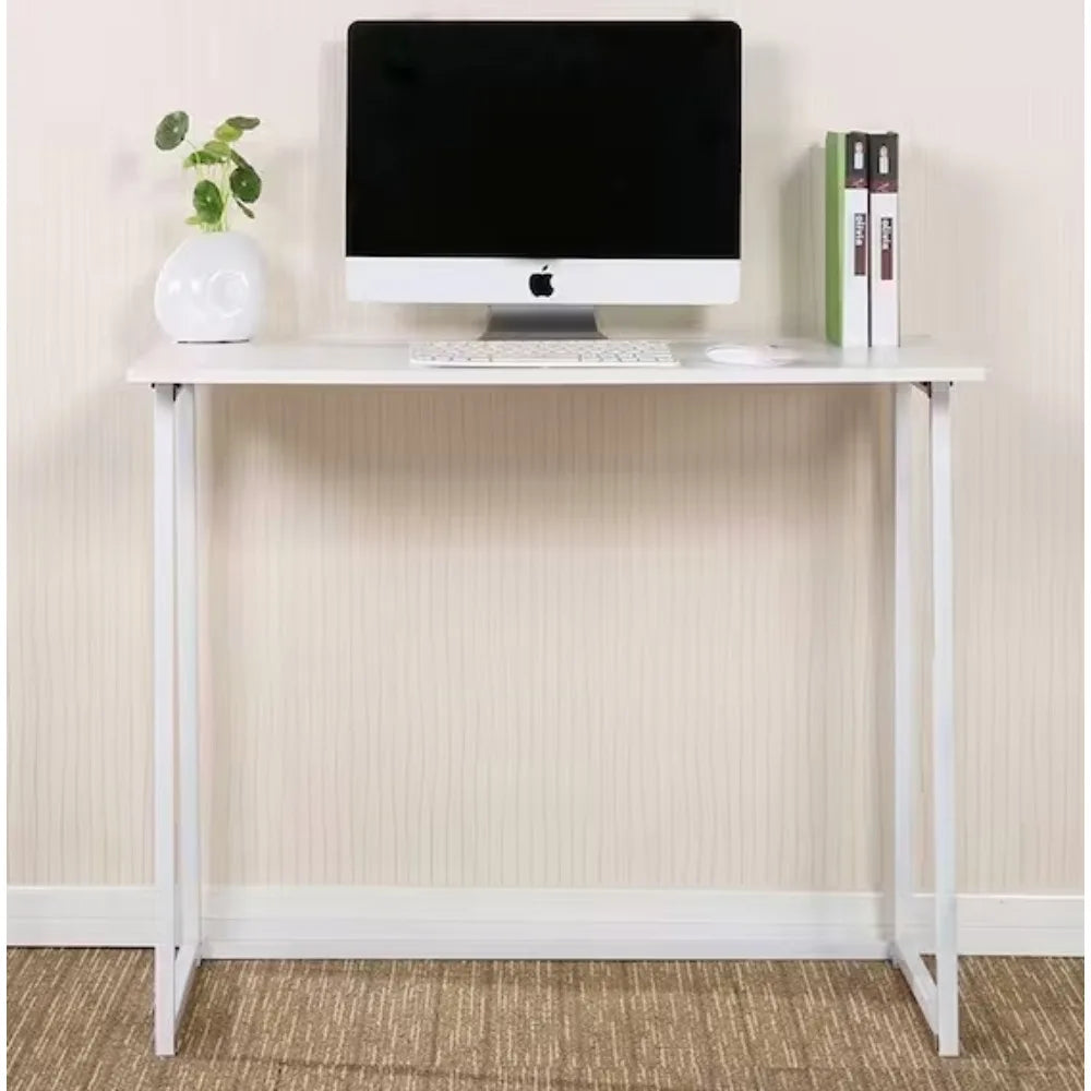 Small Desk for Small Spaces, Easy Assemble Foldable Computer Desk for Laptop,Writing Workstation for Home Office