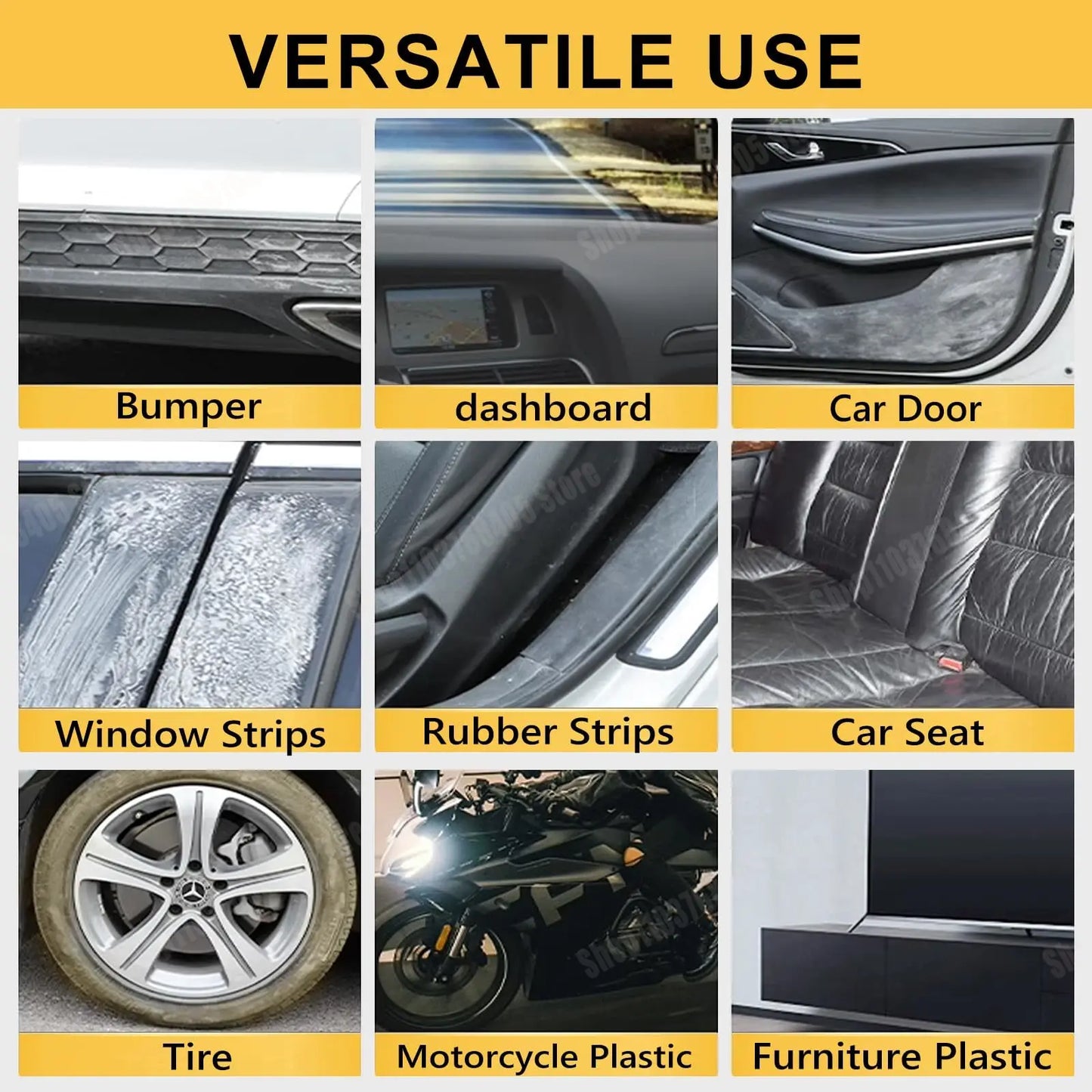 Car Plastic Restorer tire Leather and Plastic Repair Polishing Wax Auto Interior & Panel Renewal Polish repair Wax Coating Agent