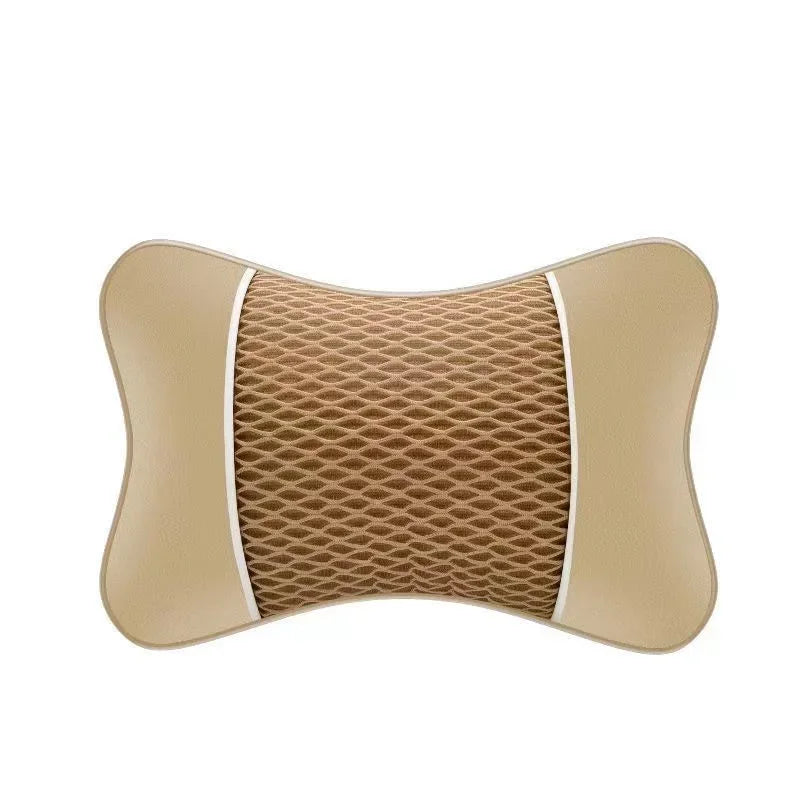 Car Universal Seat Headrest Double Side Pu Leather Neck Memory Pillow Head Support Protector Cushion Auto Travel Accessories