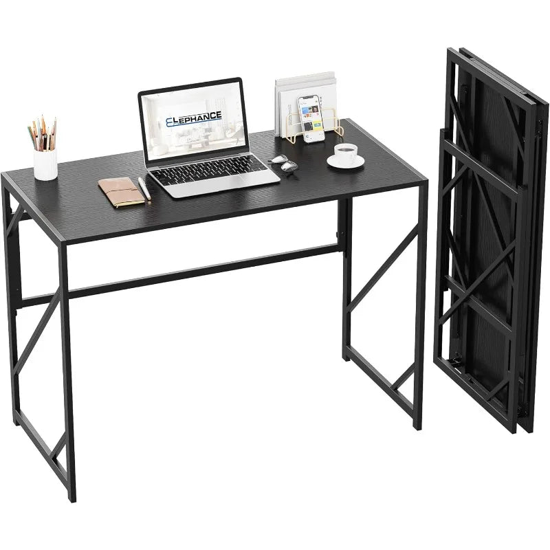 Folding Desk Writing Computer Desk for Home Office, No-Assembly Study Office Desk Foldable Table