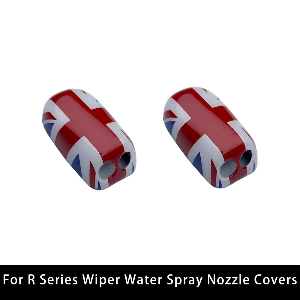 For MINI Cooper S One Countryman R60 R55 R56 R57 R58 R59 R50 R53 Union Jack Car Wiper Water Spray Nozzle Covers Auto Accessories