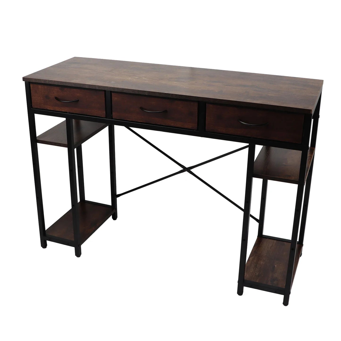 Computer Desk Retro Style Convenient Drawer Versatile Sturdy Structure Office Computer Desk Gaming Study Writing Table for Home