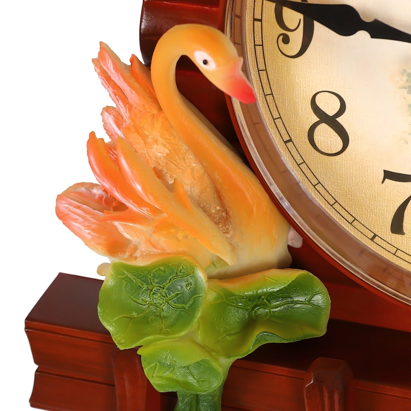 Creative Wall Clock for Living Room Decor Indoor Plastic Reddish-brown Decorative Wall Clock Battery Operated Silent Clock