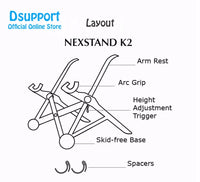 NEXSTAND K2 Laptop Stand Folding Portable Laptop Stand Viewing Angle Height Adjustable Bracket Laptop Accessories Cooling Holder
