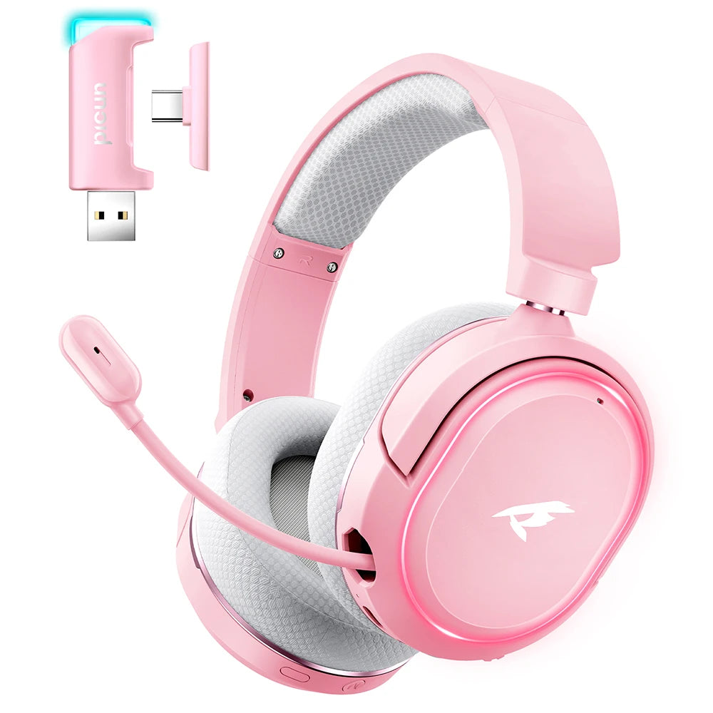 Picun G2PRO Wireless Gaming Headset Bluetooth 2.4G Headphones 7.1 Surround 5ms Low Latency ENC Mic for PC PS4 PS5 Phone Switch