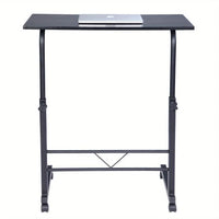 Adjustable Height 27"-38" Rolling Laptop Table Over Sofa Bed Computer Desk Stand