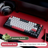 AJAZZ AK820 MAX Tri-mode RGB Gaming Mechanical Keyboard Bluetooth Wireless 2.4G Type C 82 Keys PBT Keycaps Hot Swap for Gamer PC