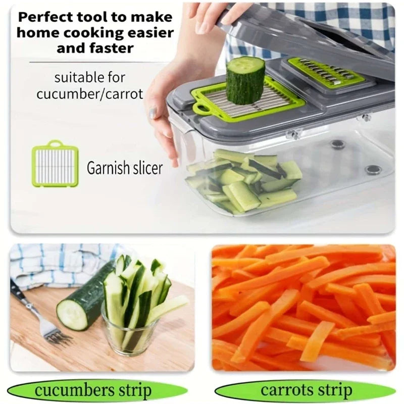 22 piece sets Multifunctional Manual Chopper Household Kitchen Accessories Cutter Slicer Onion Dicer Vegetable Potato Cutter