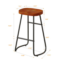 2PCS Bar Stools Kitchen Chairs With Anti Slip Foot Pads Metal Frame Stylish Bar Chairs For Dining Room Coffee Shop Living Room