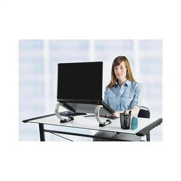 Allsop Redmond Adjustable Laptop Stand, Vented Curved Sturdy Metal Ergonomic Riser (30498)
