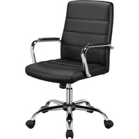 Managerial Executive Chairs Office Task Chair Mid-Back PU Leather Ergonomic Computer Desk Chair w/Lumbar Support Swivel Wheels