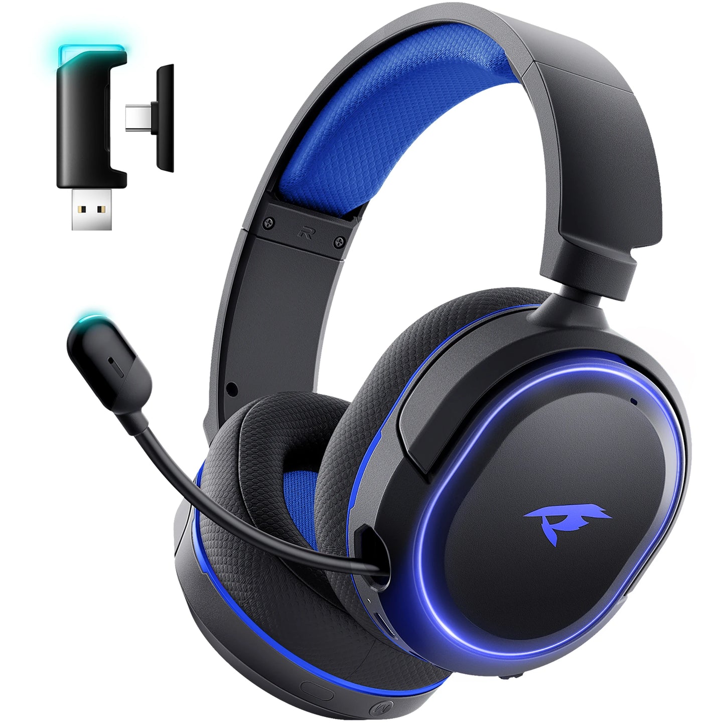 Picun G2PRO Wireless Gaming Headset Bluetooth 2.4G Headphones 7.1 Surround 5ms Low Latency ENC Mic for PC PS4 PS5 Phone Switch