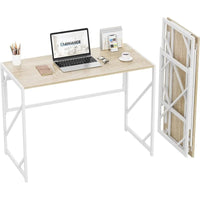 Folding Desk Writing Computer Desk for Home Office, No-Assembly Study Office Desk Foldable Table