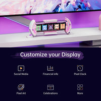 Divoom Times Gate Cute Gaming Digital Clock Informative Display Social Media, Pixel Art Display for Gamers Decor (Pink)