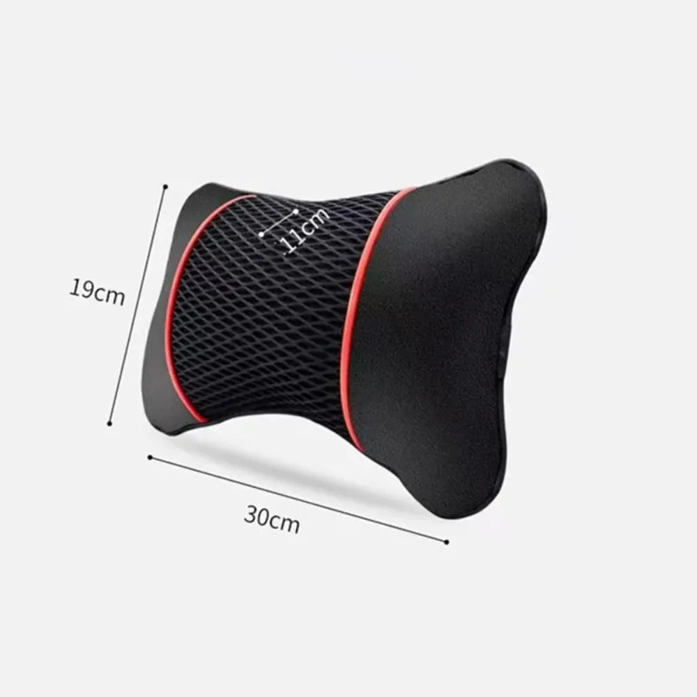 Car Universal Seat Headrest Double Side Pu Leather Neck Memory Pillow Head Support Protector Cushion Auto Travel Accessories