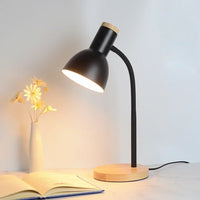 Nordic Modern Wood Iron LED Eye Protection Desk Lamp Creative Living Room Bedside Bedroom Decoration Ornament Small Night Light