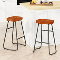 2PCS Bar Stools Kitchen Chairs With Anti Slip Foot Pads Metal Frame Stylish Bar Chairs For Dining Room Coffee Shop Living Room
