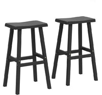 Saddle Seat,Solid Resin Bar Stools,Counter Stool Sturdy Modern Stylish and Durable for Kitchen, Bar and Home(Set of 2,Black)