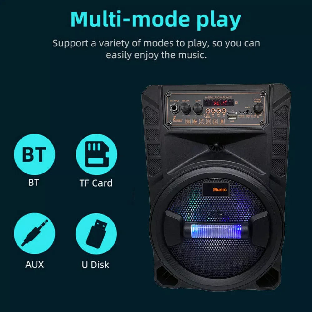 3000W Portable Bluetooth Speaker Sub Woofer Heavy Bass Sound System Party & Mic