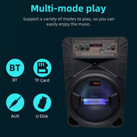 3000W Portable Bluetooth Speaker Sub Woofer Heavy Bass Sound System Party & Mic