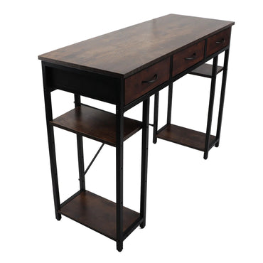 Computer Desk Retro Style Convenient Drawer Versatile Sturdy Structure Office Computer Desk Gaming Study Writing Table for Home