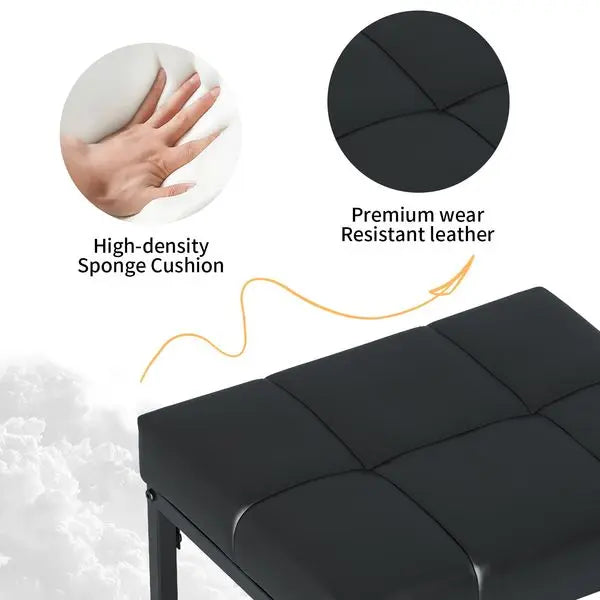 2 Pack Vanity Stool Chair, Makeup Stool, Faux Leather Vanity Stool, Modern Foot Stool for Vanity Makeup, Living Room, Bedroom an