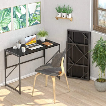 Folding Desk Writing Computer Desk for Home Office, No-Assembly Study Office Desk Foldable Table